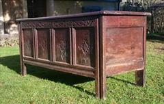 17th Century William And Mary Period Oak Antique Coffer 23d 60w 26h _9.JPG